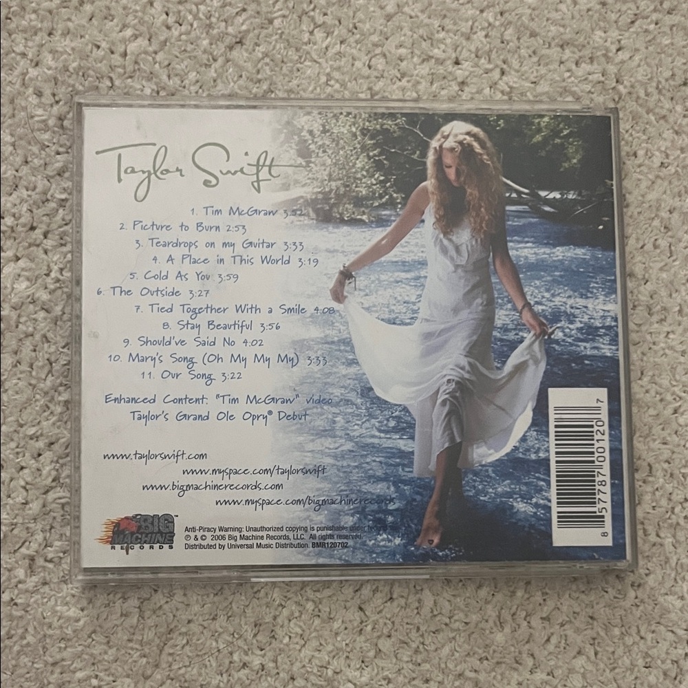 ORIGINAL OUR SONG LYRICS Taylor Swift debut album cd